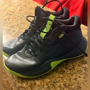 Black and Neon Green Under Armour Shoes